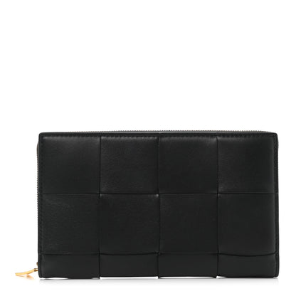 Bottega Veneta Nappa Maxi Intrecciato Zip Around Wallet Black 1 of 8