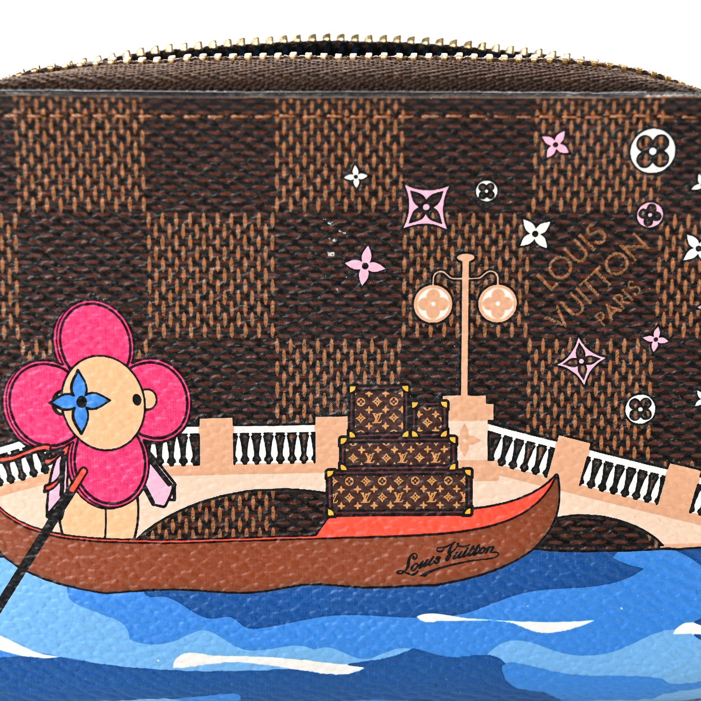 Damier Ebene 2019 Christmas Animation Zippy Coin Purse Blue
