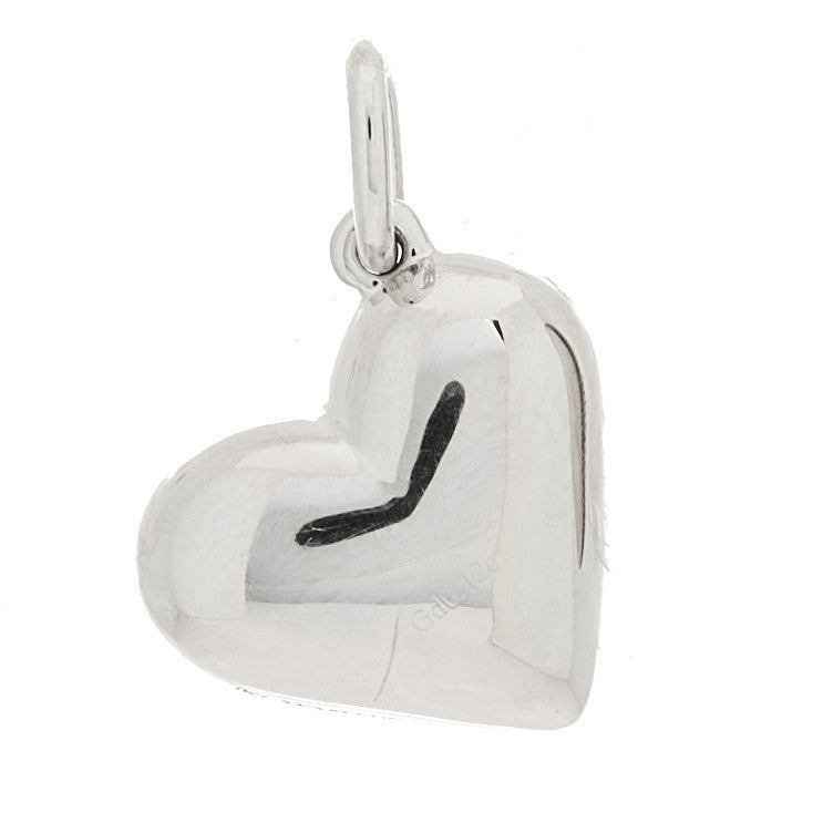 18K White Gold Platinum Diamond Etoile Heart Charm