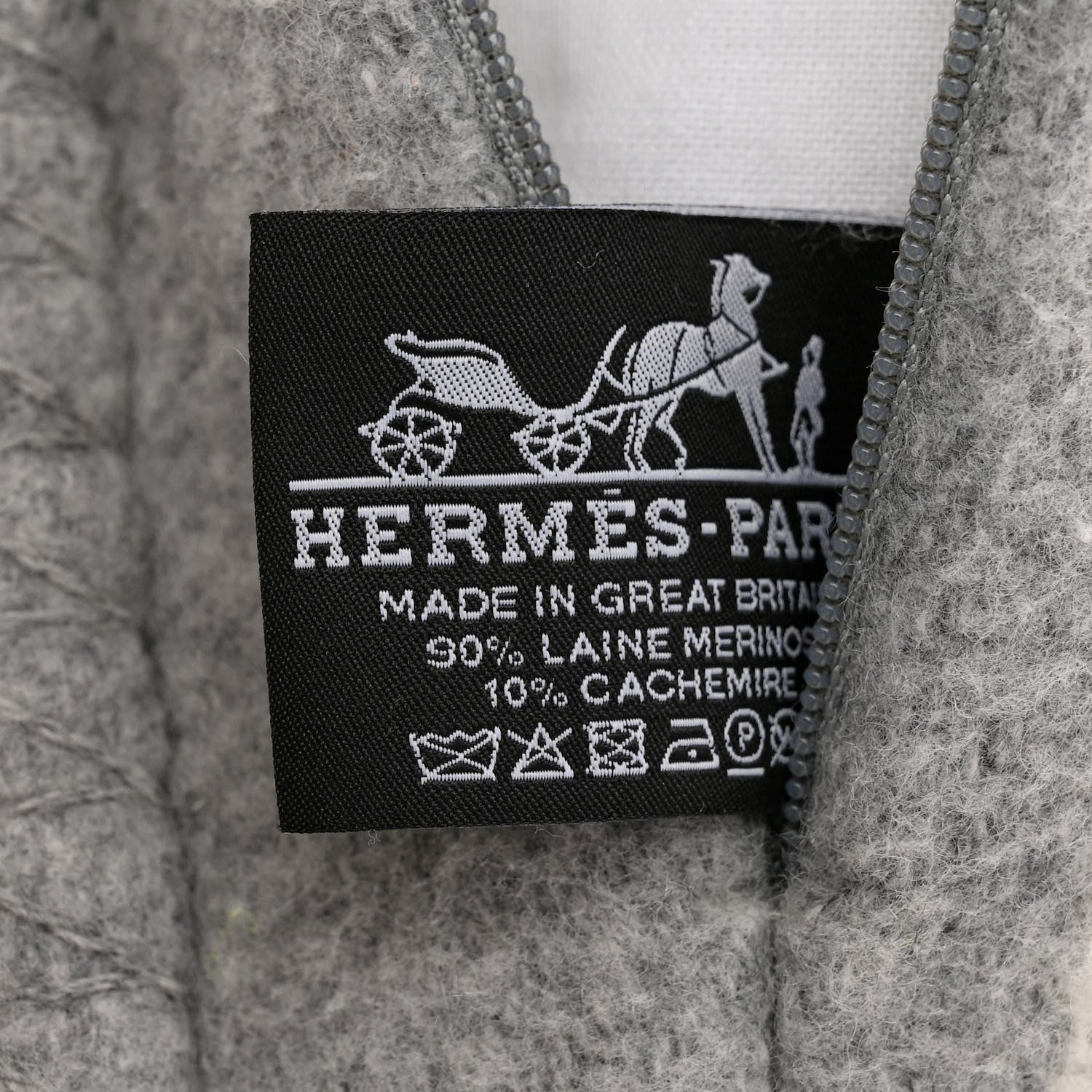 Hermes Wool Cashmere Avalon III Pillow PM Ecru Gris Clair 3 of 4