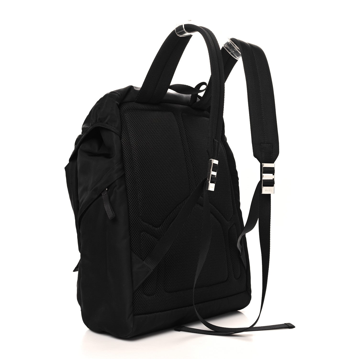 Prada Tessuto Nylon Montagna Double Buckle Backpack Black 3 of 9