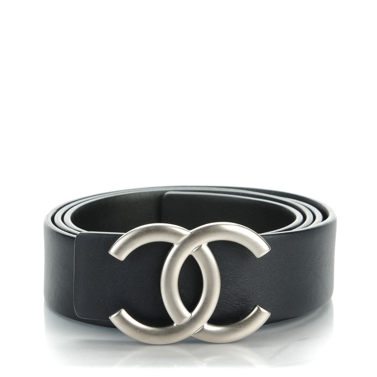Calfskin CC Reversible Skinny Belt 95 38 Black Navy