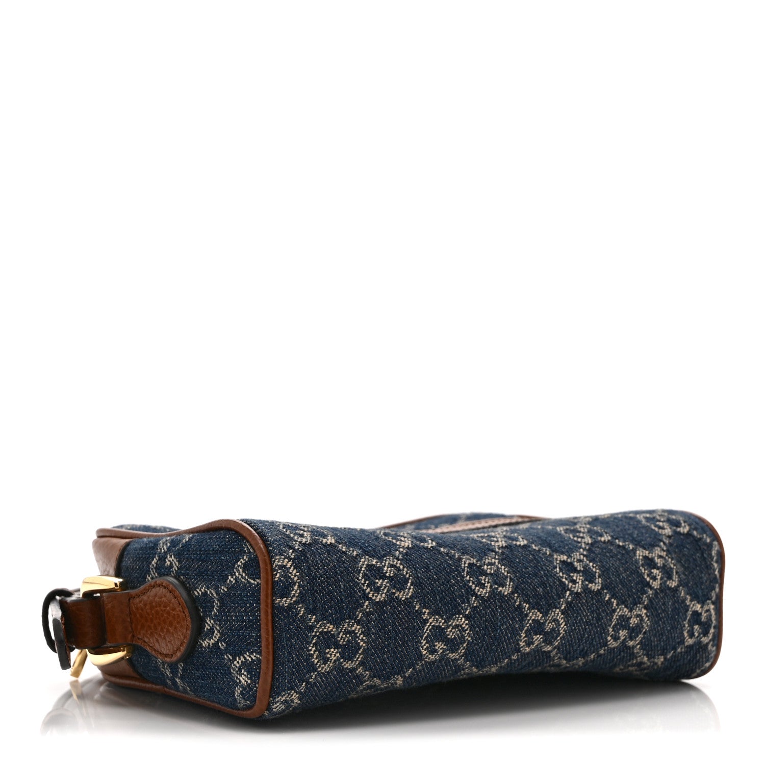 Gucci New Denim GG Monogram Dollar Calfskin Mini Ophidia Shoulder Bag Blue Tea Cuir Epilog 4 of 10