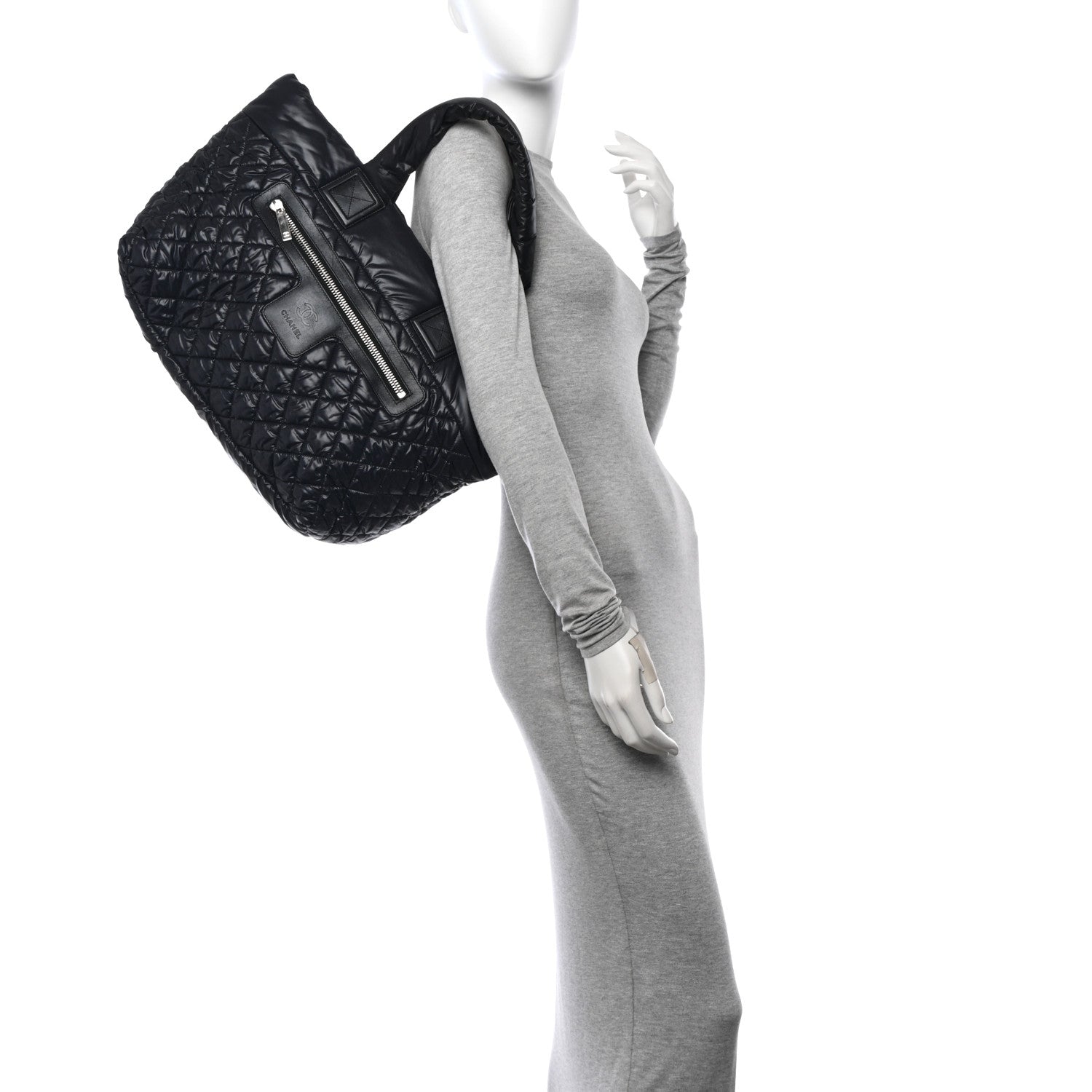 Chanel Nylon Quilted Large Coco Cocoon Tote Black 2 of 11