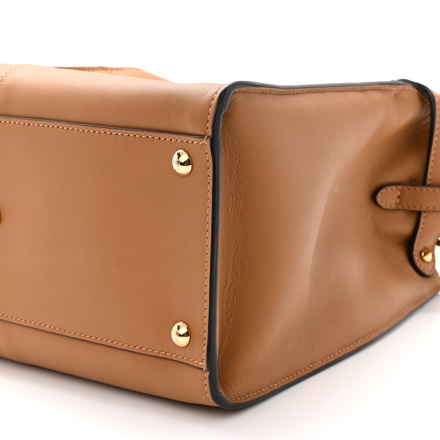 Fendi Vitello Seta Light Century Shearling FF 1974 Medium Peekaboo X-Lite Nocciolo Ebano Tobacco 9 of 9