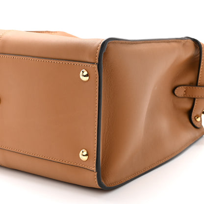 Fendi Vitello Seta Light Century Shearling FF 1974 Medium Peekaboo X-Lite Nocciolo Ebano Tobacco 9 of 9