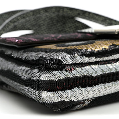 Fendi Night Butterfly Sequin Baguette Black Multicolor 8 of 9