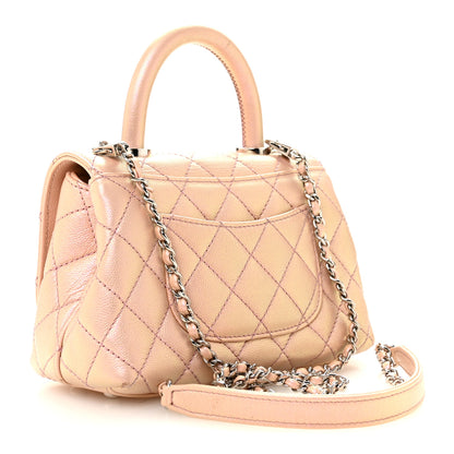 Chanel Iridescent Caviar Quilted Extra Mini Coco Handle Flap Light Pink 3 of 14