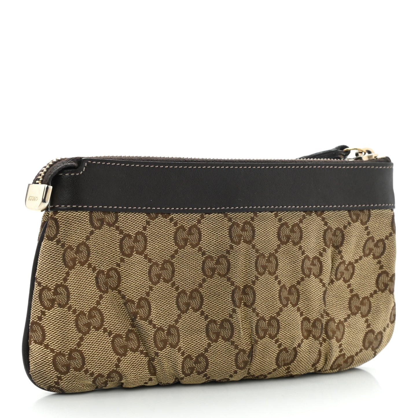 Monogram Hearts Wristlet Dark Brown