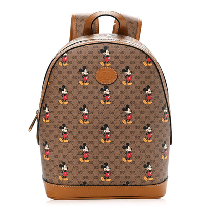 Gucci X DISNEY Mini Vintage GG Supreme Monogram Mickey Mouse Small Dome Backpack Beige Vintage Sun Oil 1 of 11