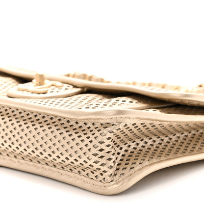 Chanel Metallic Perforated Calfskin Medium Up In The Air Flap Gold 8 of 8