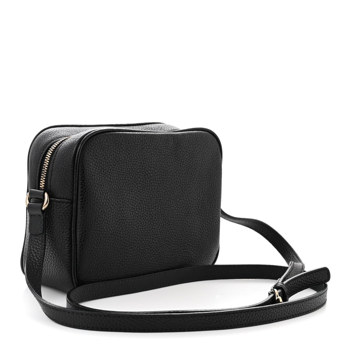 Pebbled Calfskin Small Soho Disco Bag Black