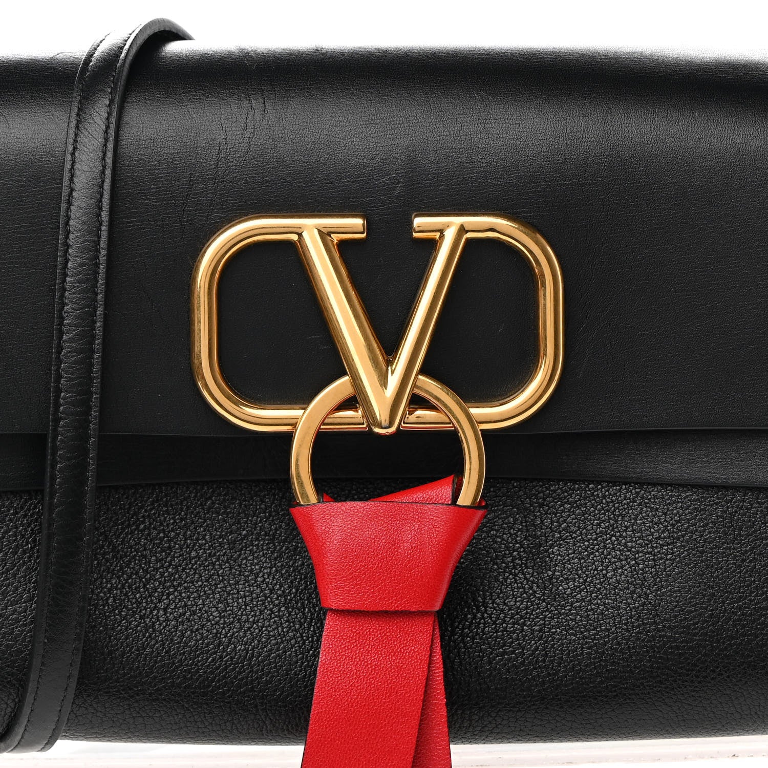 Valentino Garavani Smooth Calfskin Small VRing Crossbody Bag Black 8 of 14