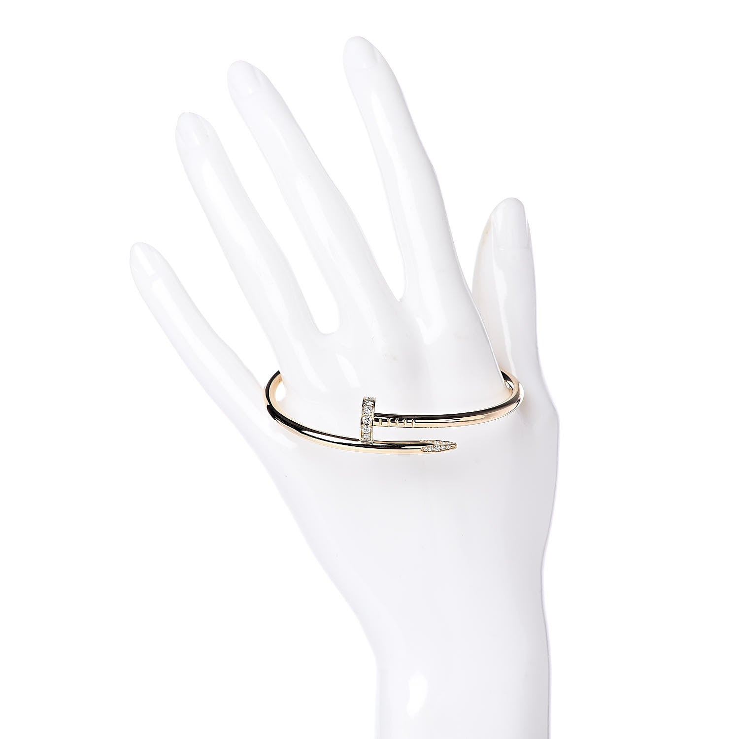 Cartier 18K Yellow Gold Diamond Juste Un Clou Bracelet 17 2 of 5