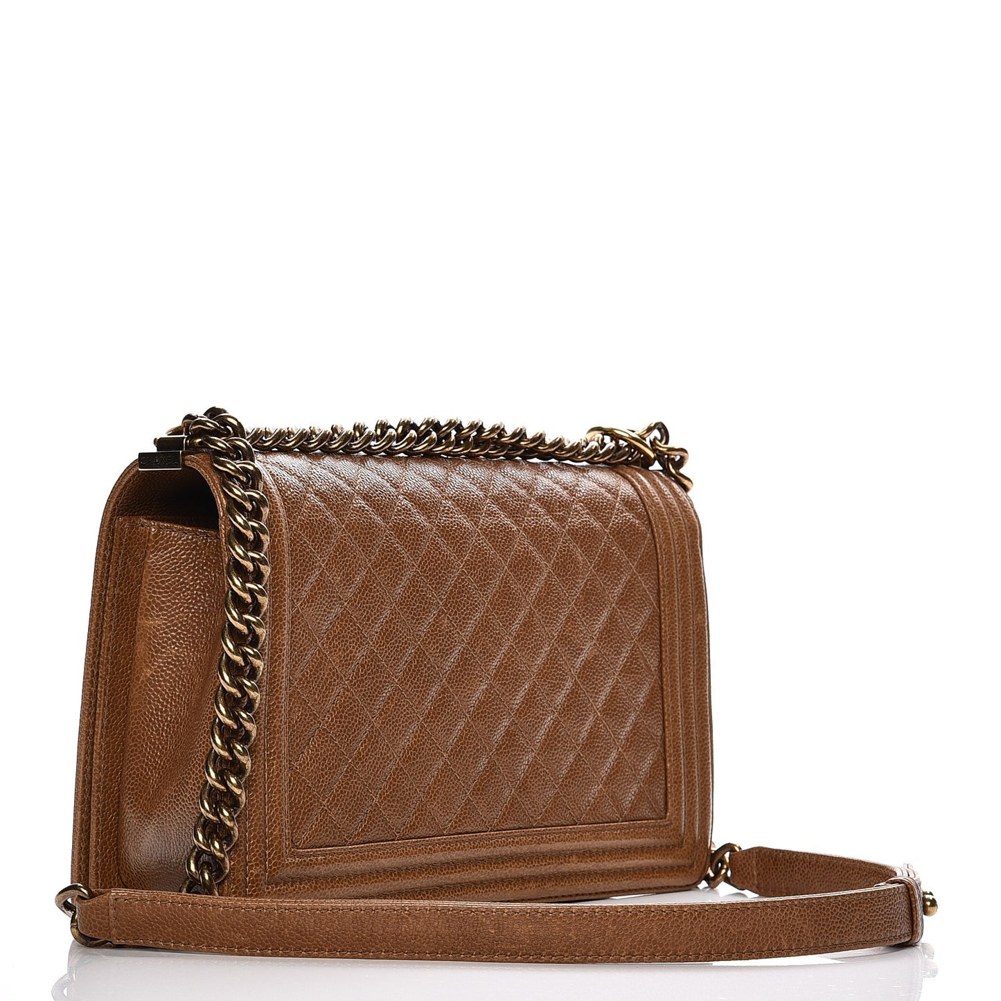 Caviar Quilted New Medium Boy Flap Brown