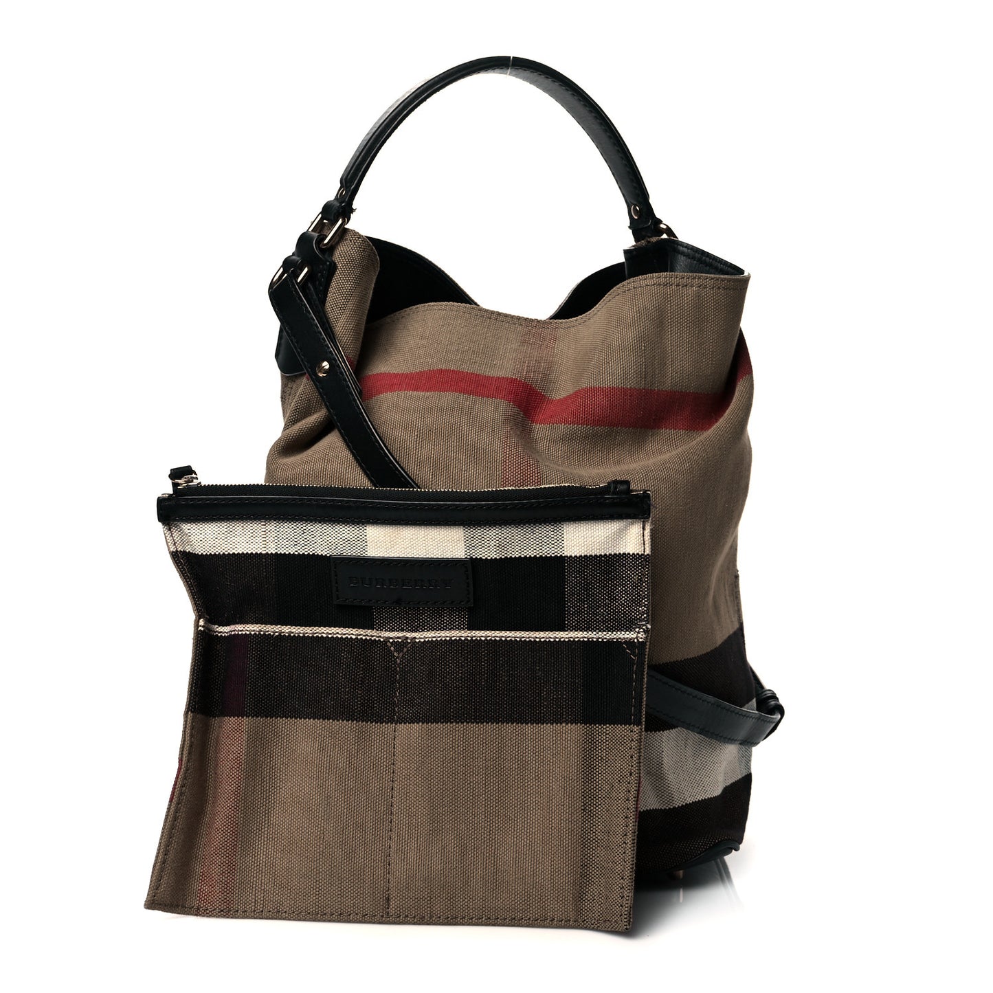 Canvas Mega Check Medium Ashby Hobo Black