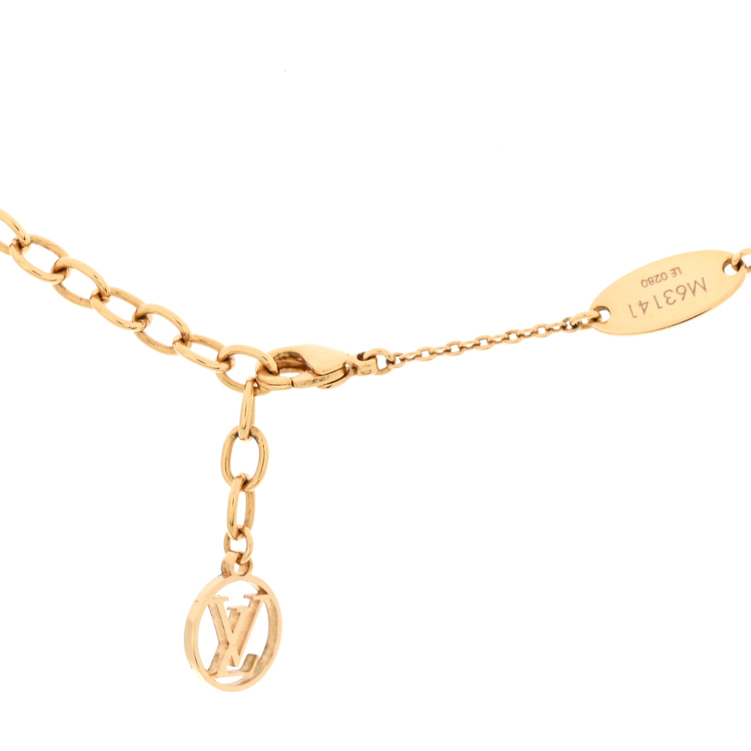 Louis Vuitton Nanogram Name Tag Necklace Gold 6 of 6