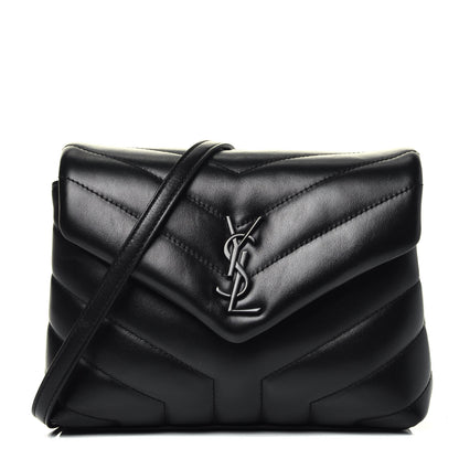 Saint Laurent Calfskin Y Quilted Monogram Toy Loulou Crossbody Bag Black 1 of 9