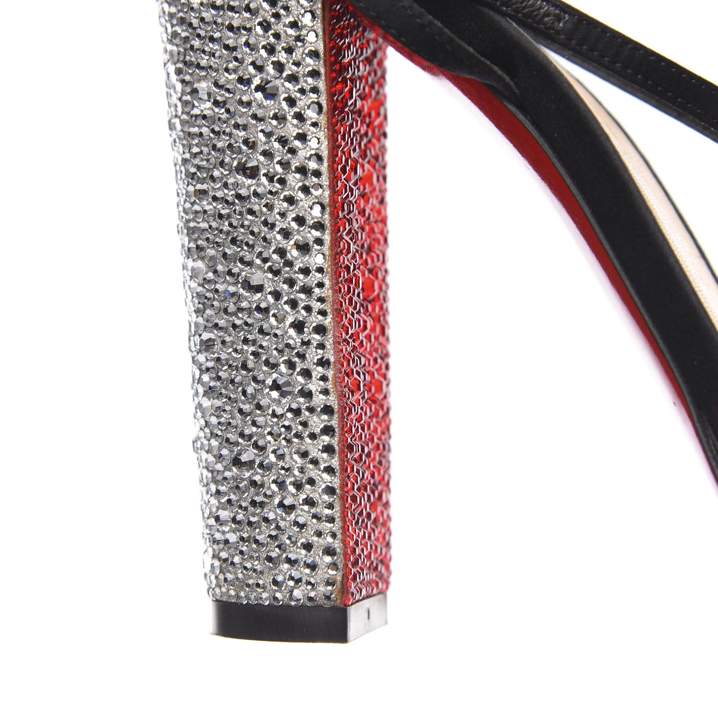 Crepe Satin Strass Au Palace 120 Sandals 38.5 Black