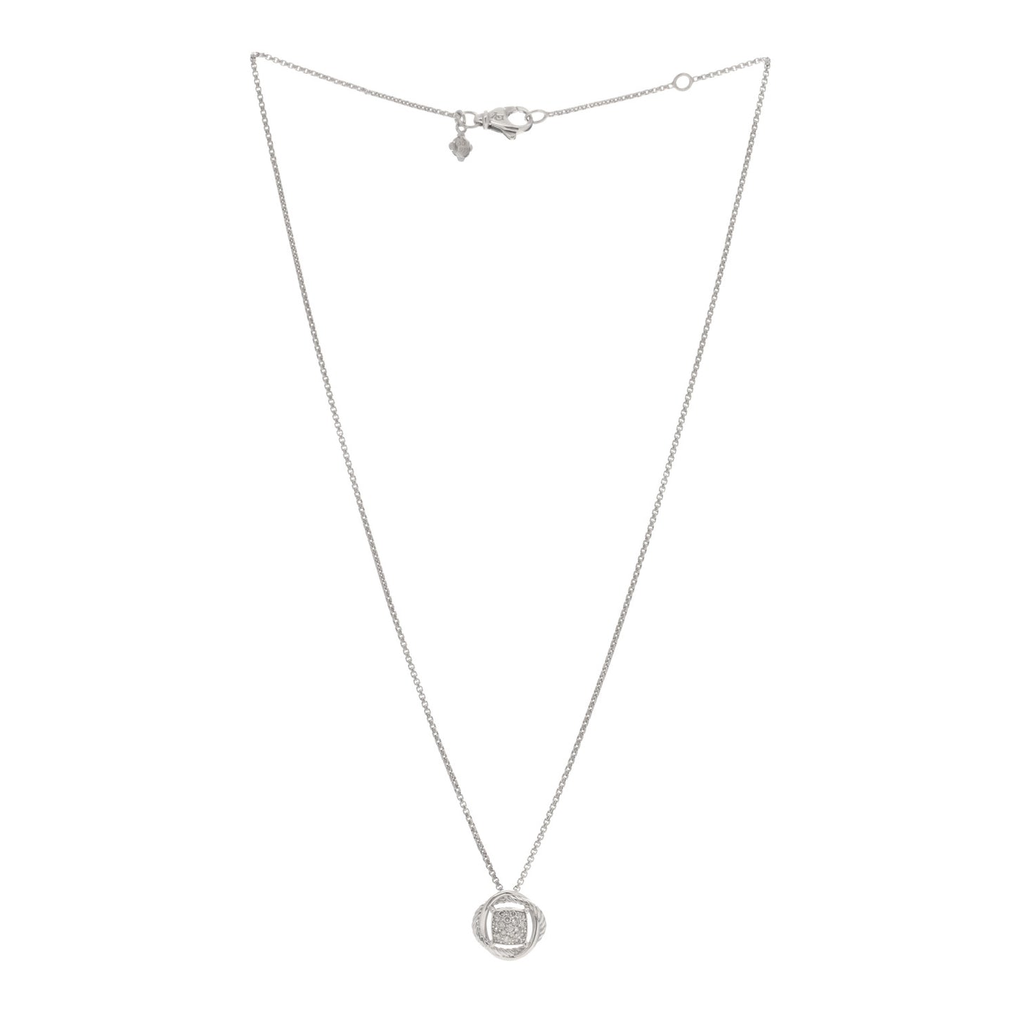 Sterling Silver Diamond 13mm Infinity Pendant Necklace