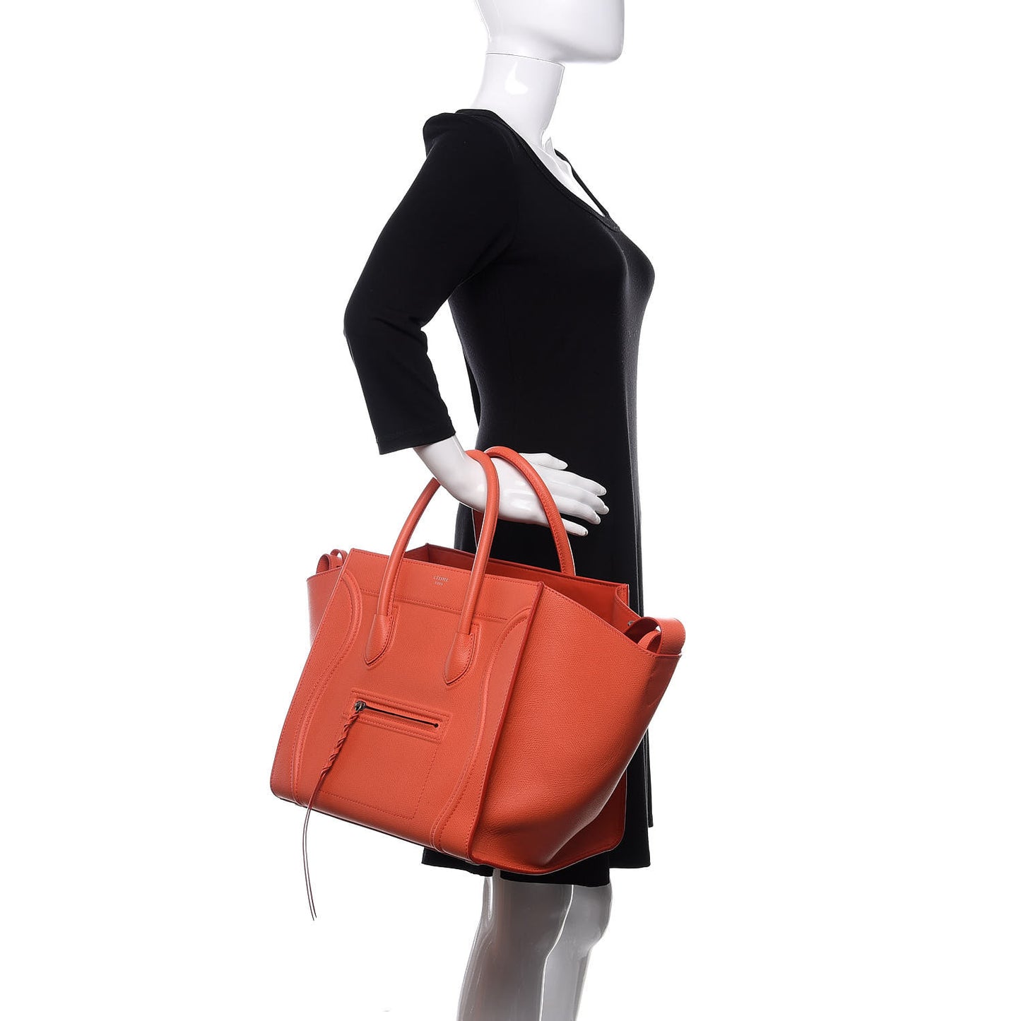 Grained Calfskin Medium Phantom Luggage Coral