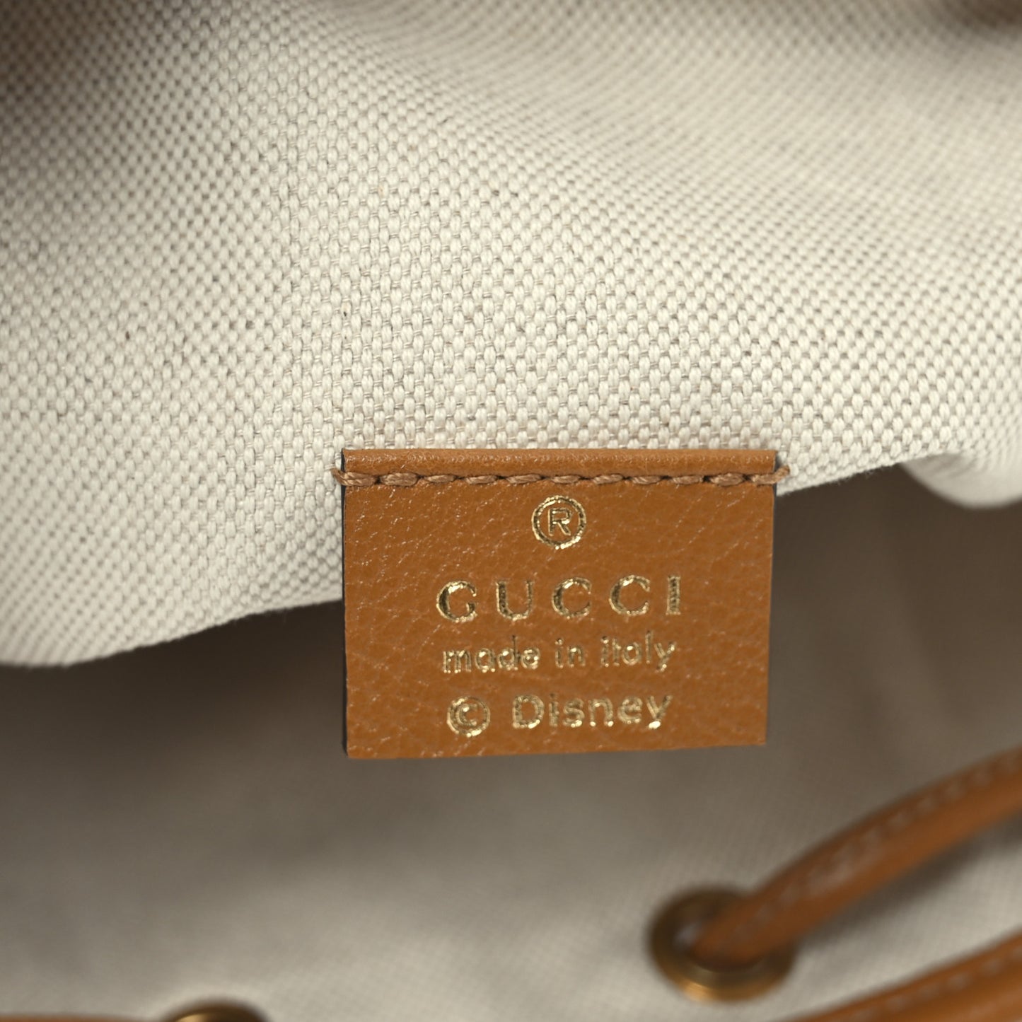 X DISNEY Mini Vintage GG Supreme Monogram Bucket Bag Beige Vintage Sun Oil