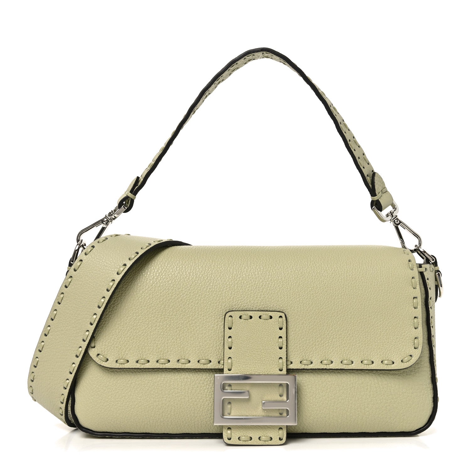 Fendi Cuoio Romano Selleria Baguette Sage 1 of 9