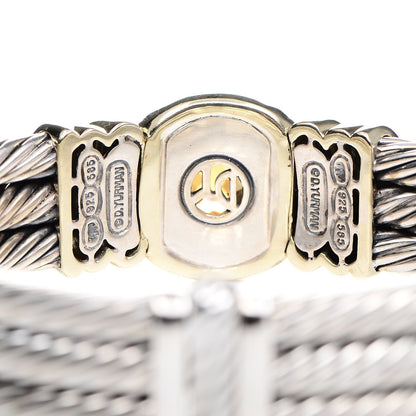 David Yurman Sterling Silver 14K Yellow Gold Citrine Triple Cable Bracelet M 4 of 5