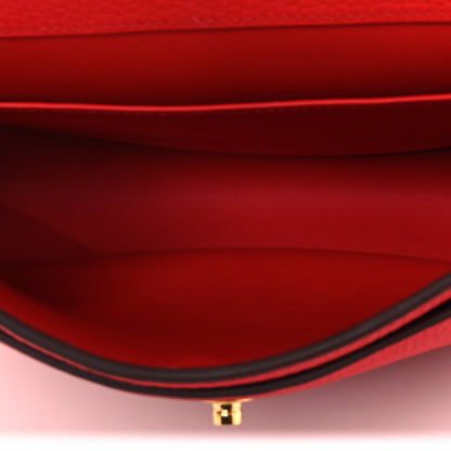 Hermes Taurillon Clemence Chevre Mysore Saut 25 Rouge De Coeur Rose Azalee Rouge Sellier 5 of 12