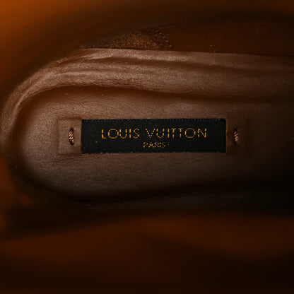 Louis Vuitton Canvas Calfskin Embossed Monogram Flat Seine Boots 37.5 6 of 10