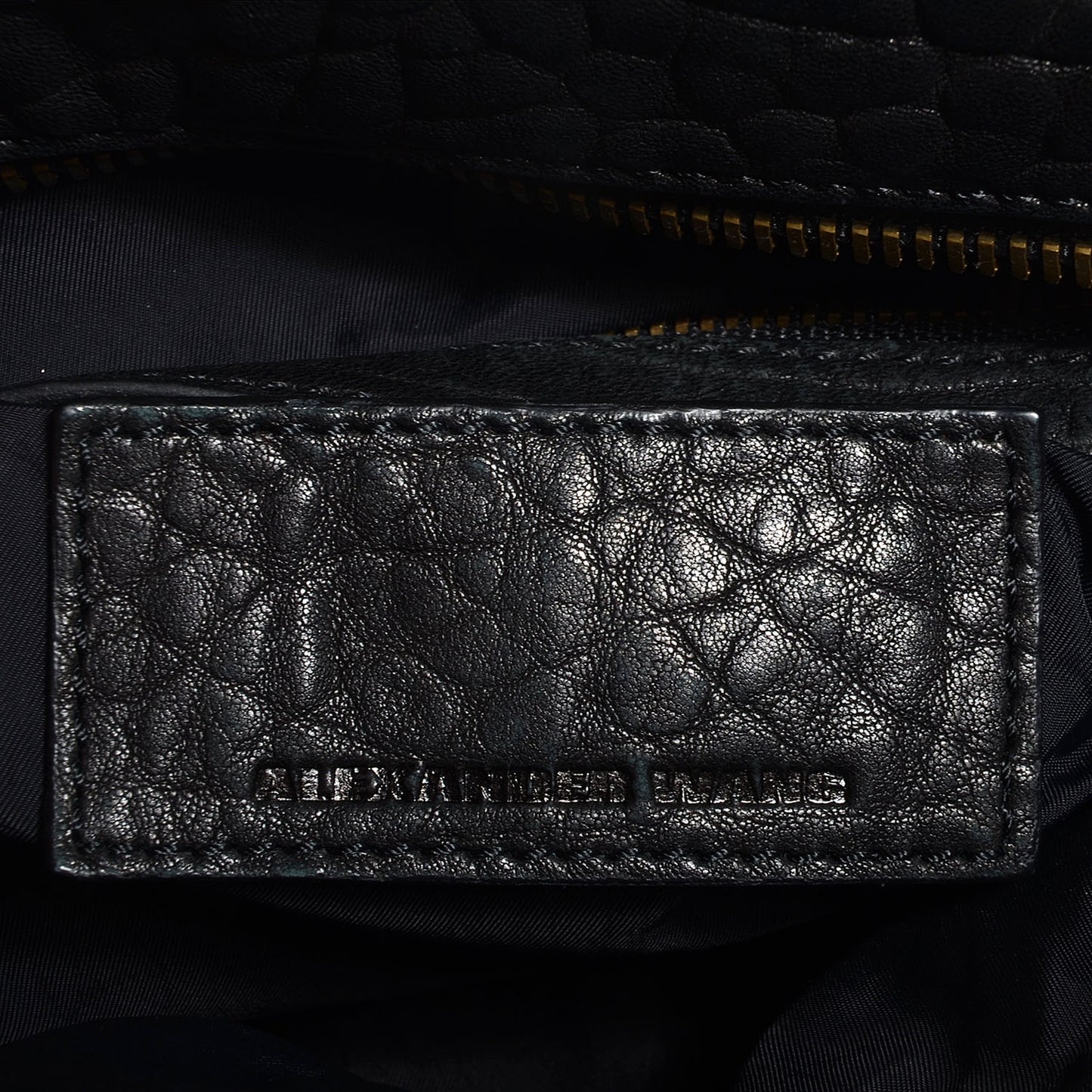 Pebbled Lambskin Rocco Black Antique Brass Hardware