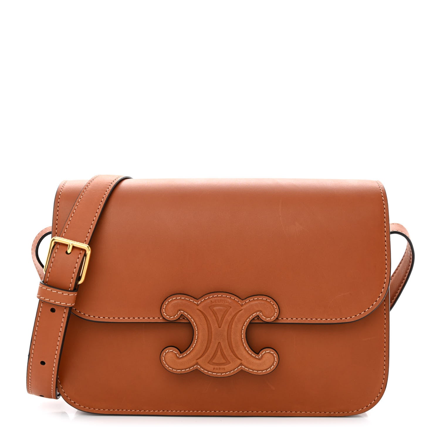 Celine Natural Calfskin Triomphe Tan 1 of 12
