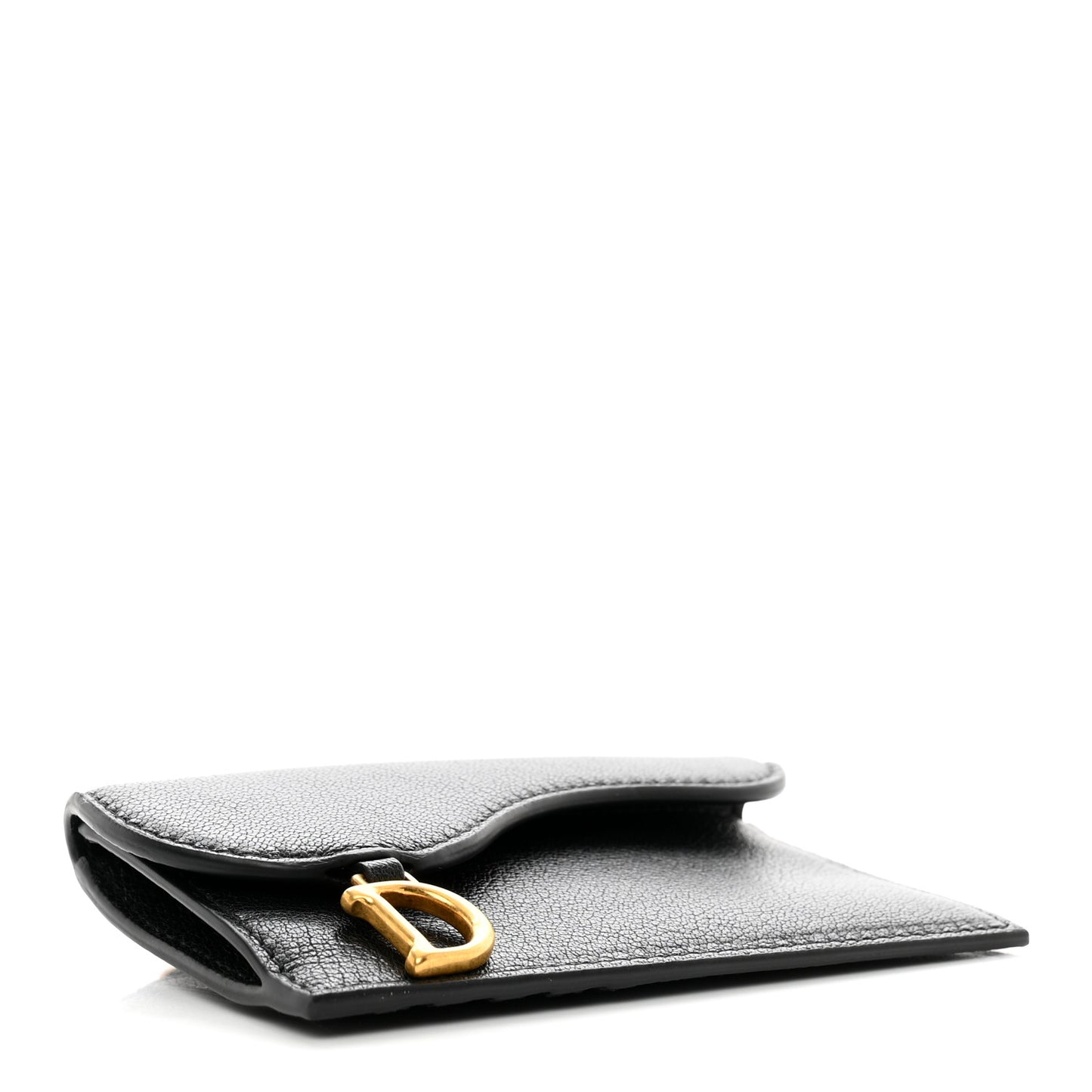 Goatskin Saddle Cosmos Zipped Card Holder Black