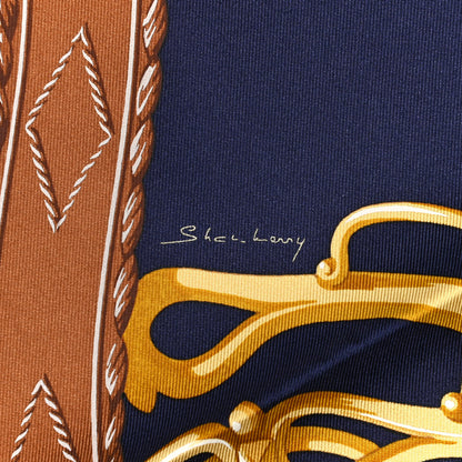 Hermes Silk Lift Profile Scarf 90 Black Marine White 5 of 5