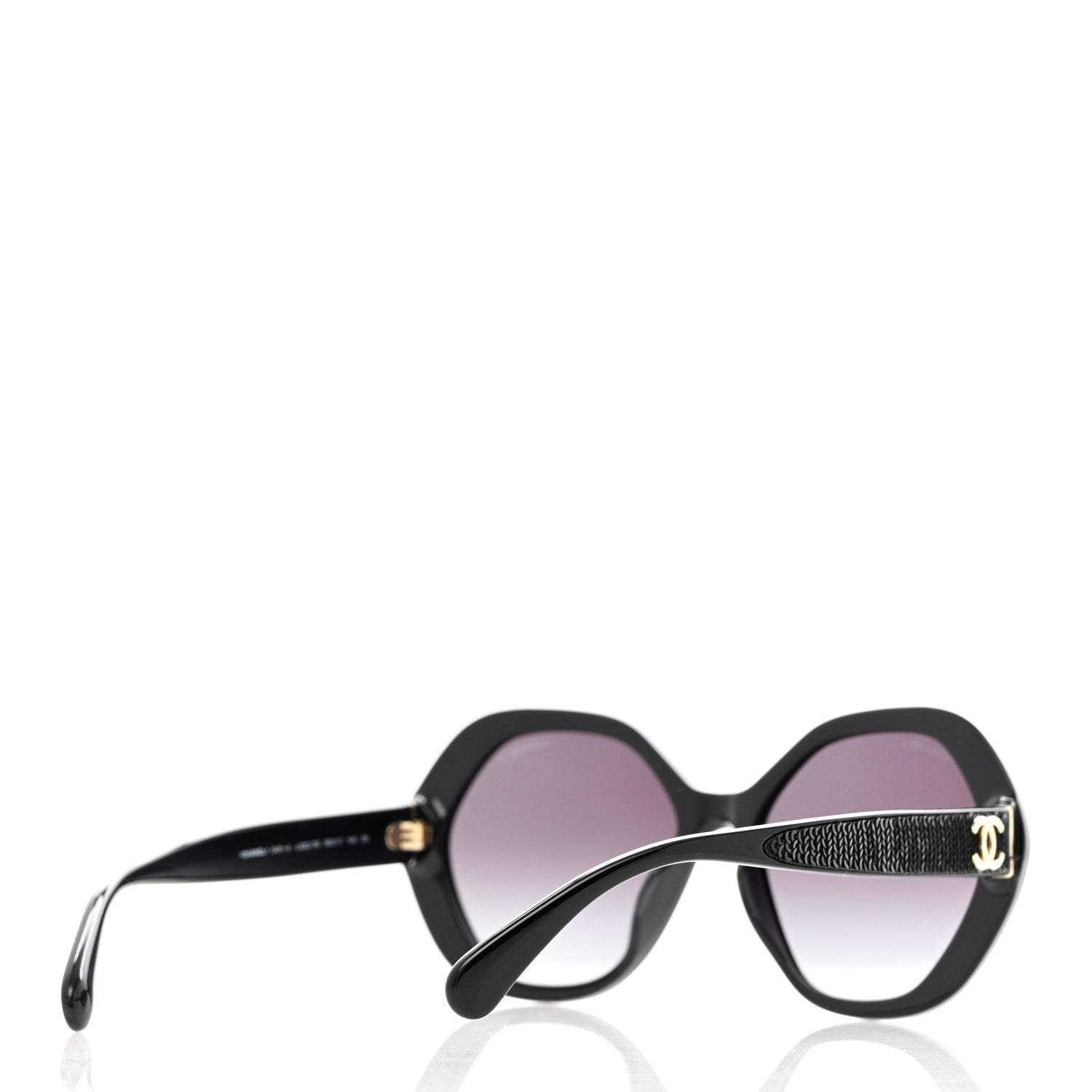 Chanel Acetate Sequin Round Sunglasses 5451-A Black 4 of 9
