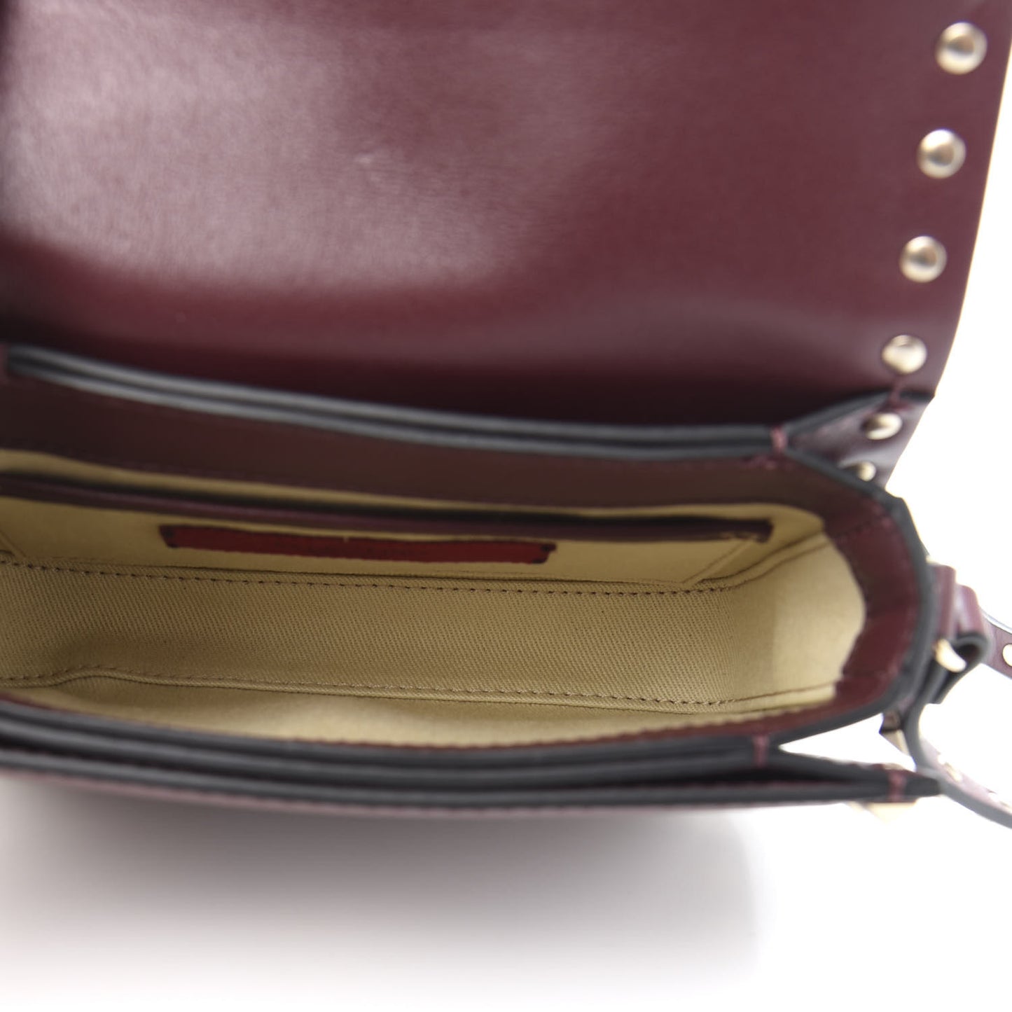 Vitello Rockstud Flap Crossbody Bag Rubin