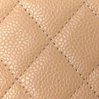 Chanel Caviar Quilted Large Gusset Flap Wallet Beige 9 of 13