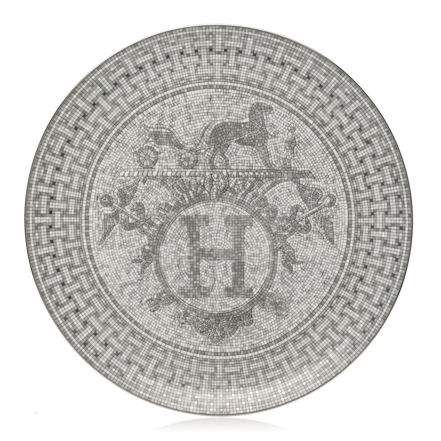 Hermes Porcelain Mosaique au 24 Platine Tart Platter 1 of 6