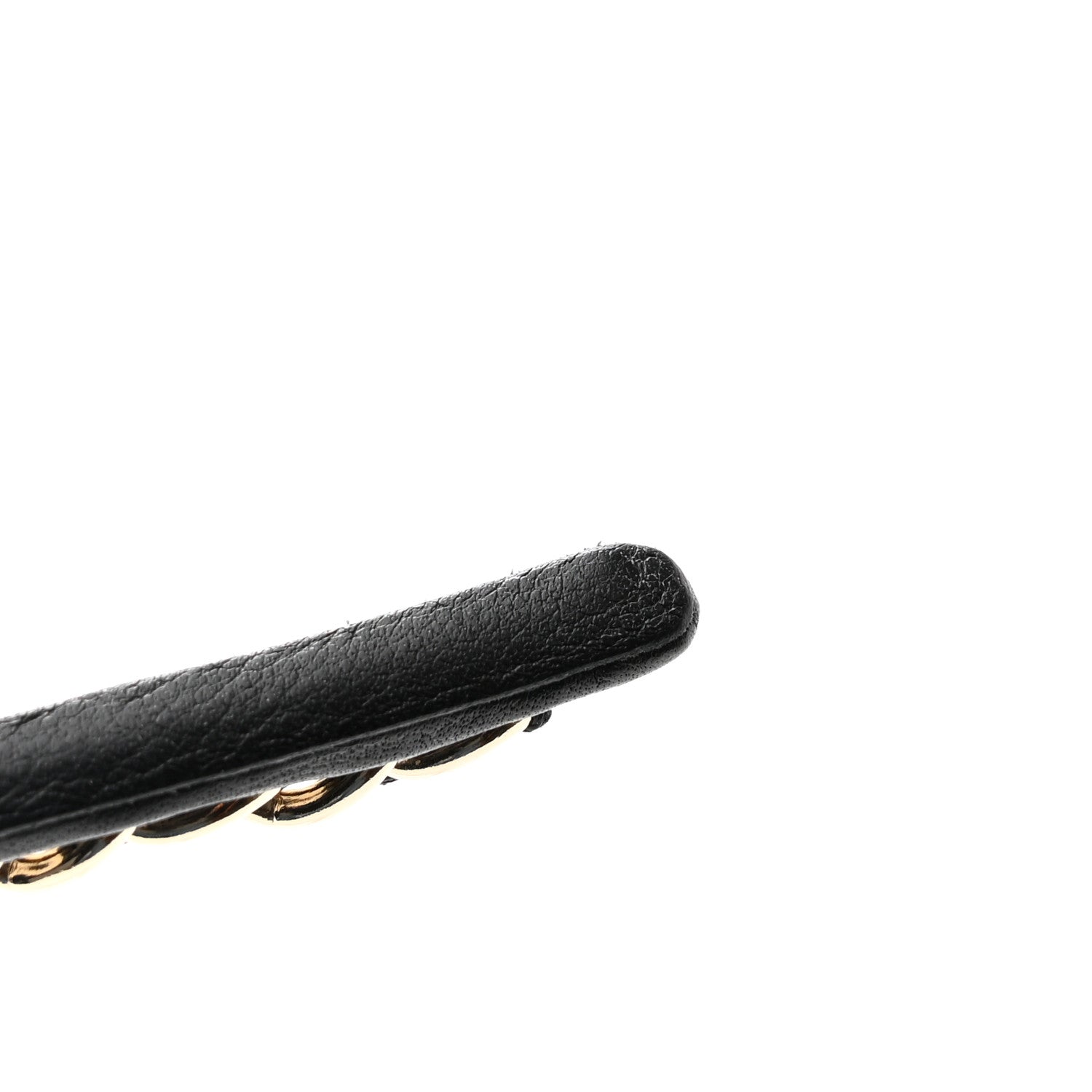 Chanel Metal Lambskin Chain CC Headband Black Gold 6 of 6