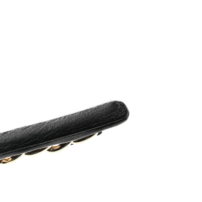 Chanel Metal Lambskin Chain CC Headband Black Gold 6 of 6