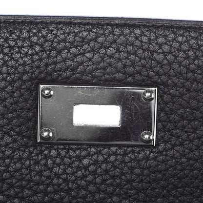 Hermes Taurillon Clemence Shoulder Kelly 40 Black 28 of 33