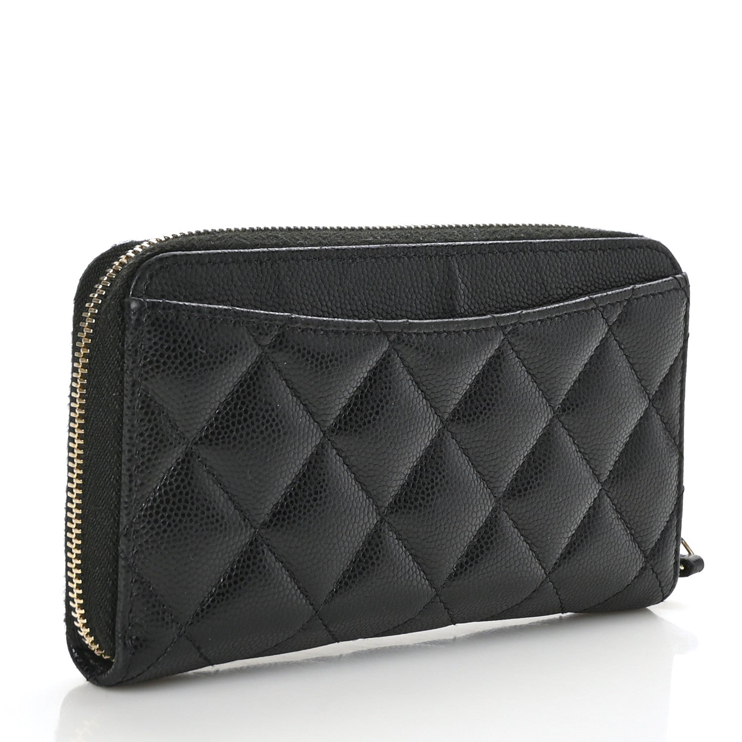 Chanel Caviar Quilted Medium Zip Around Wallet Black 3 of 9