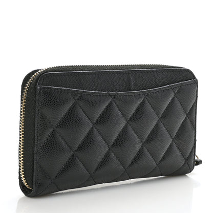 Chanel Caviar Quilted Medium Zip Around Wallet Black 3 of 9
