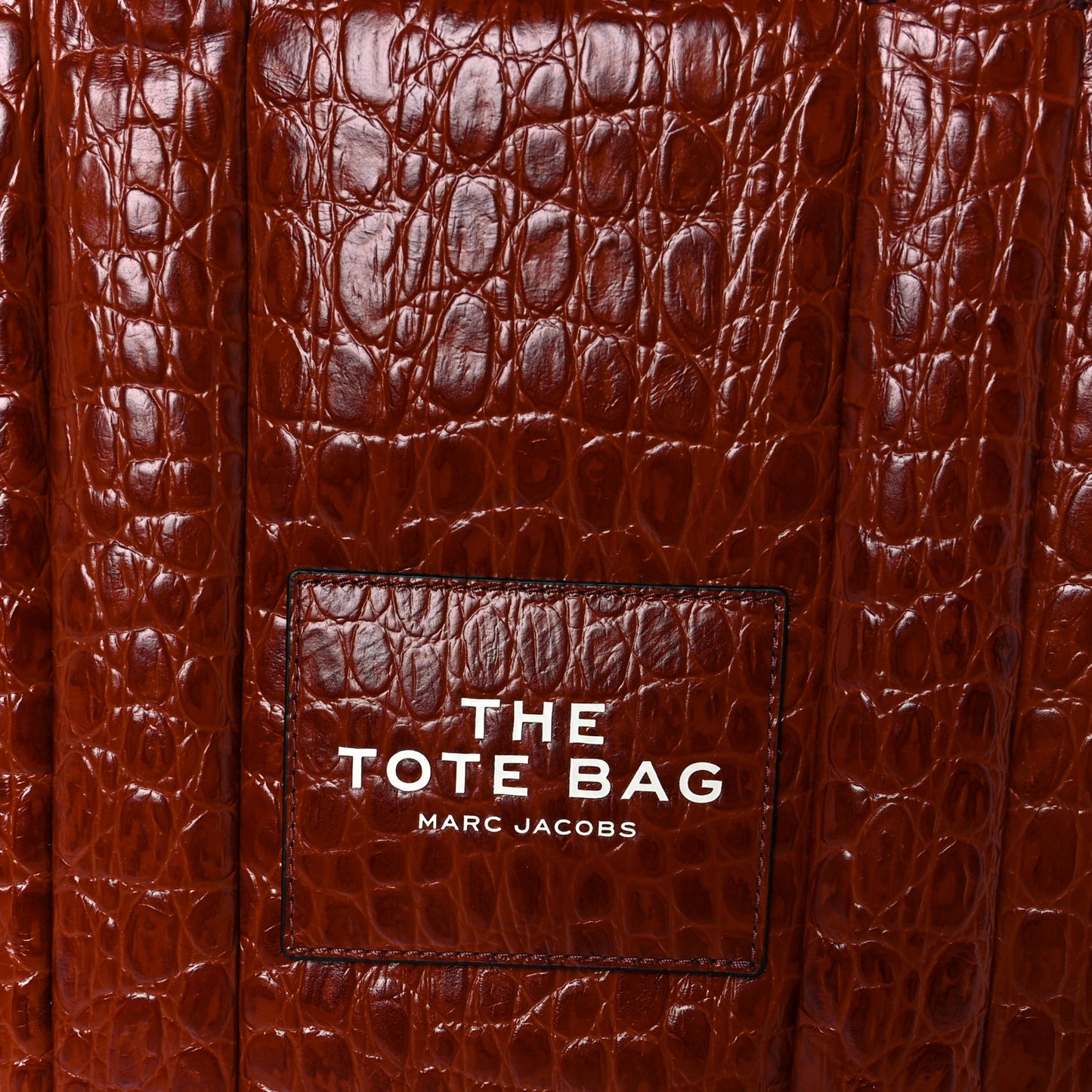 Croc Embossed Small The Tote Bag Spice Brown