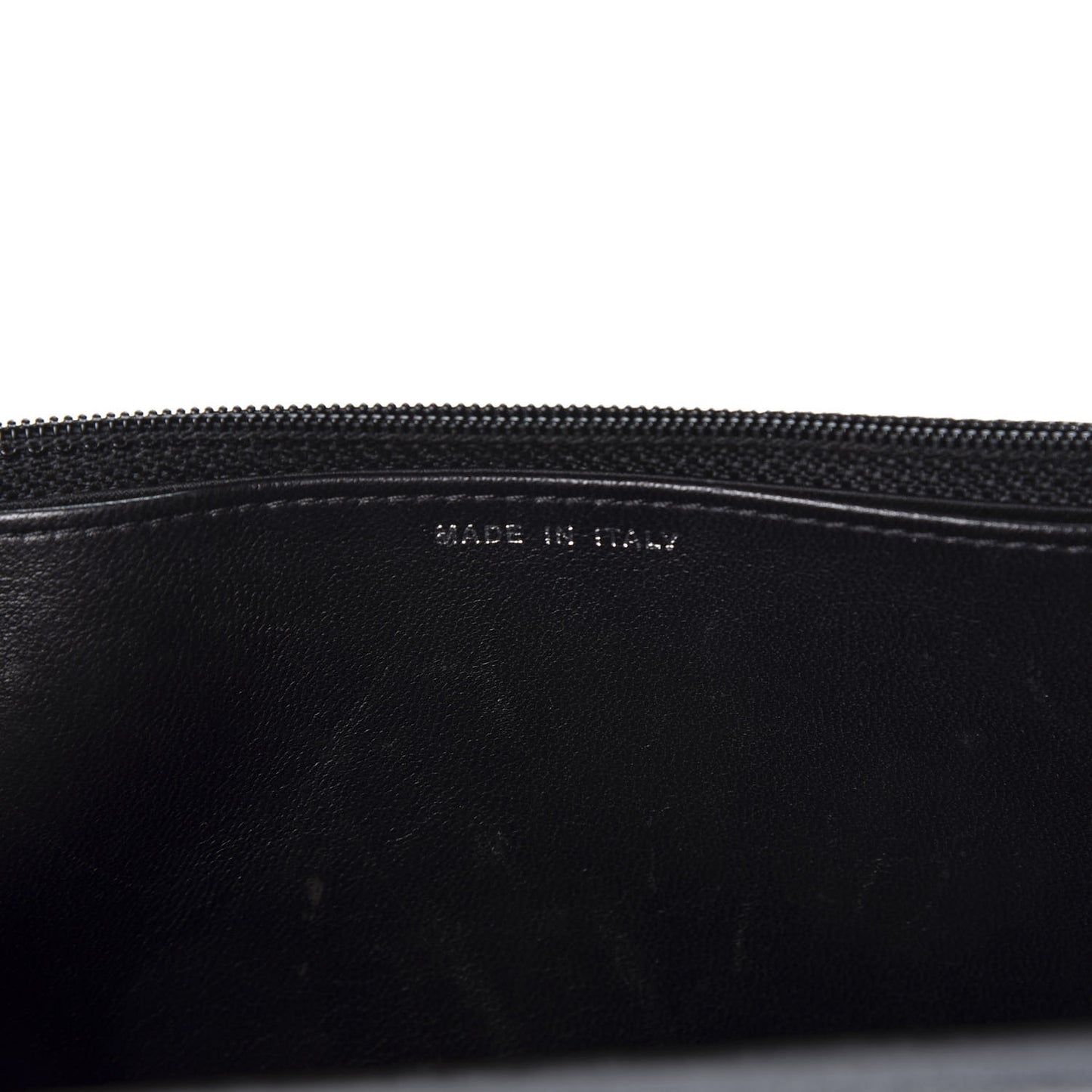 Distressed Patent Calfskin Quilted Wallet on Chain WOC Black