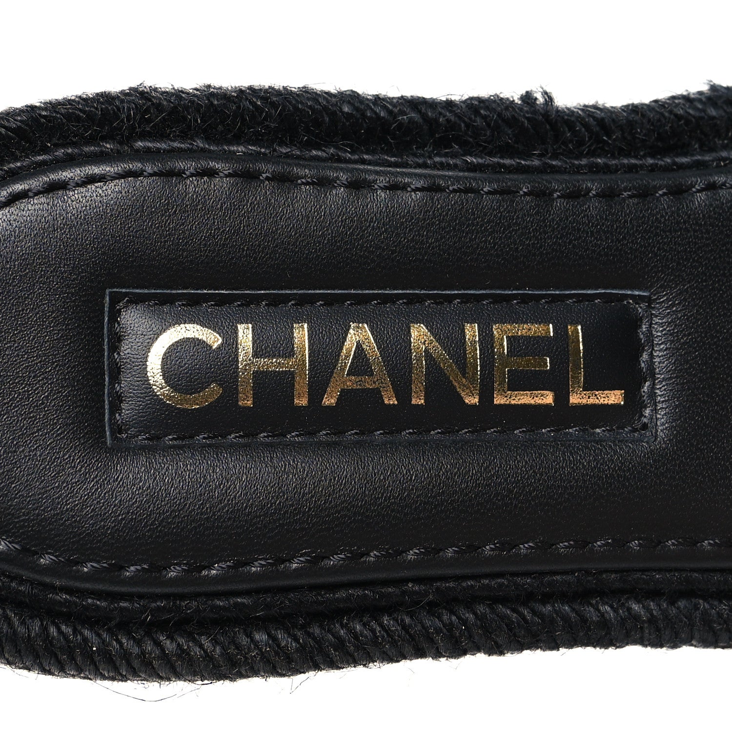 Chanel Lambskin Espadrille Mule Sandals 36 Black 7 of 7
