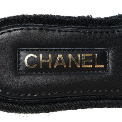 Chanel Lambskin Espadrille Mule Sandals 36 Black 7 of 7