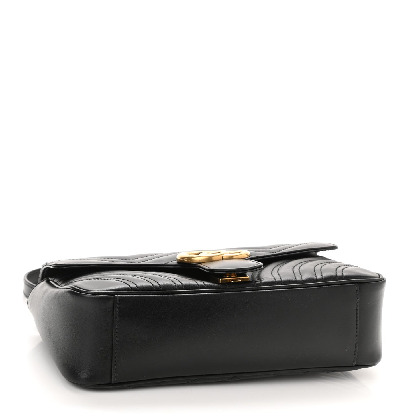 Calfskin Matelasse Small GG Marmont Shoulder Bag Black