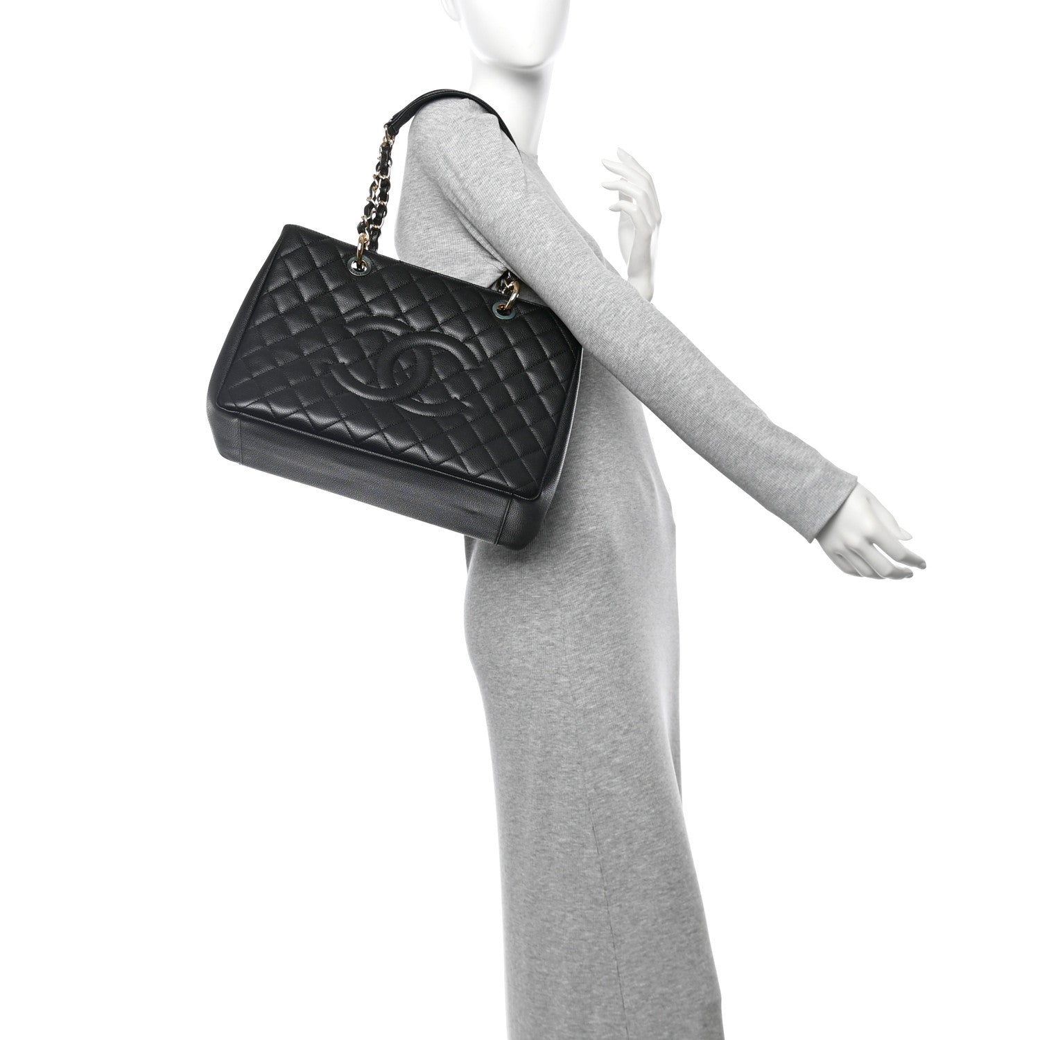 Chanel Caviar Quilted Grand Shopping Tote GST Black 2 of 10