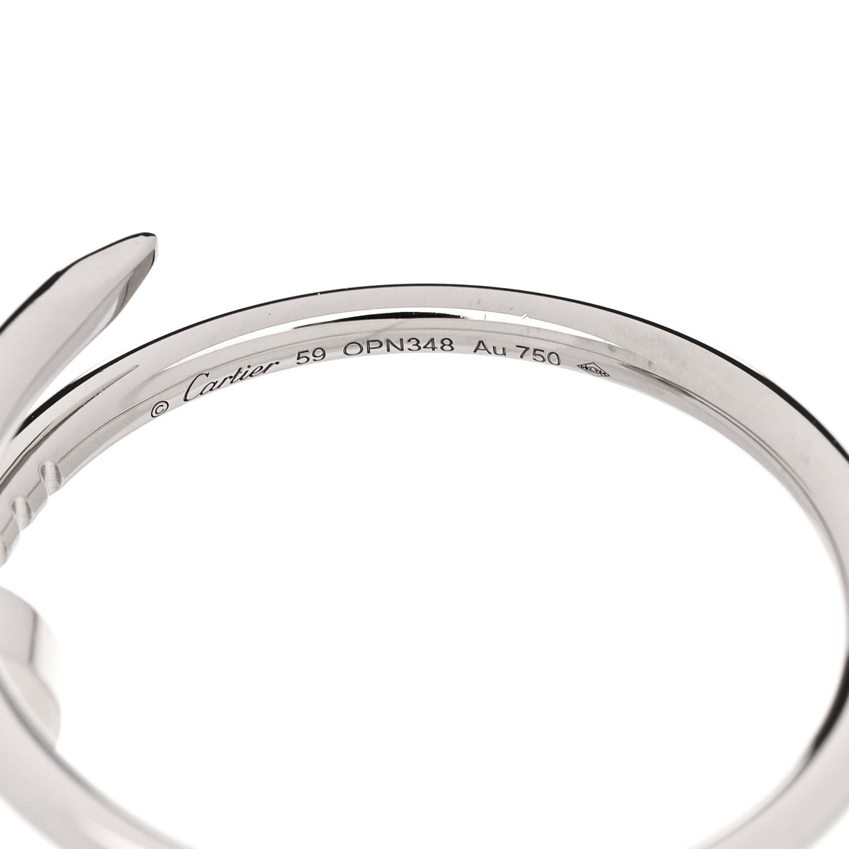 Cartier 18K White Gold Small Juste Un Clou Ring 59 8.75 5 of 5